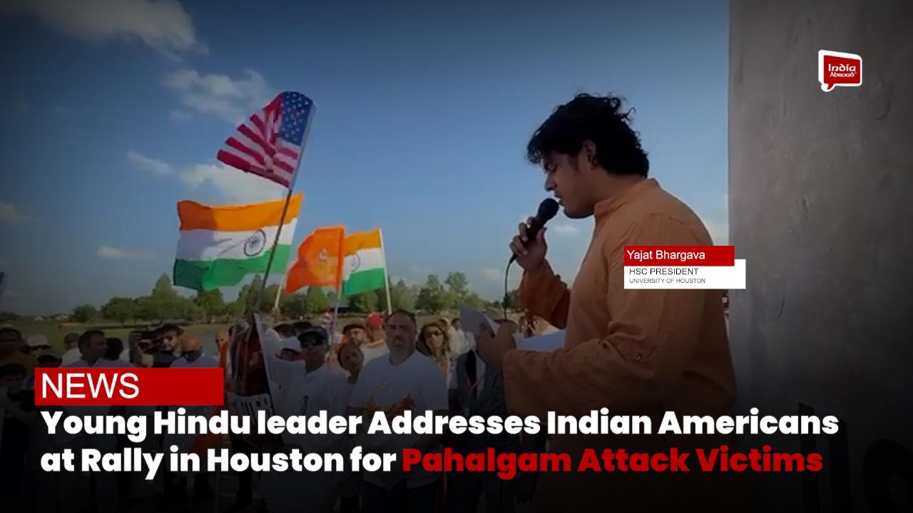 Young Hindu leader Addresses Indian Americans at Rally in Houston for Pahalgam Attack Victims